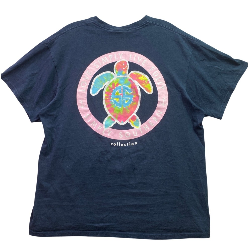 Simply Southern Shirt Women Extra Large Tie-Dye Sea Turtle‎ Logo Everyday